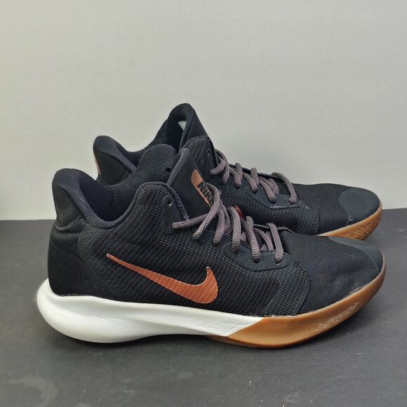 Nike Precision 3 Basketball Sneakers Black Metallic Copper AQ7496-006 Mens 7 - Picture 2 of 10